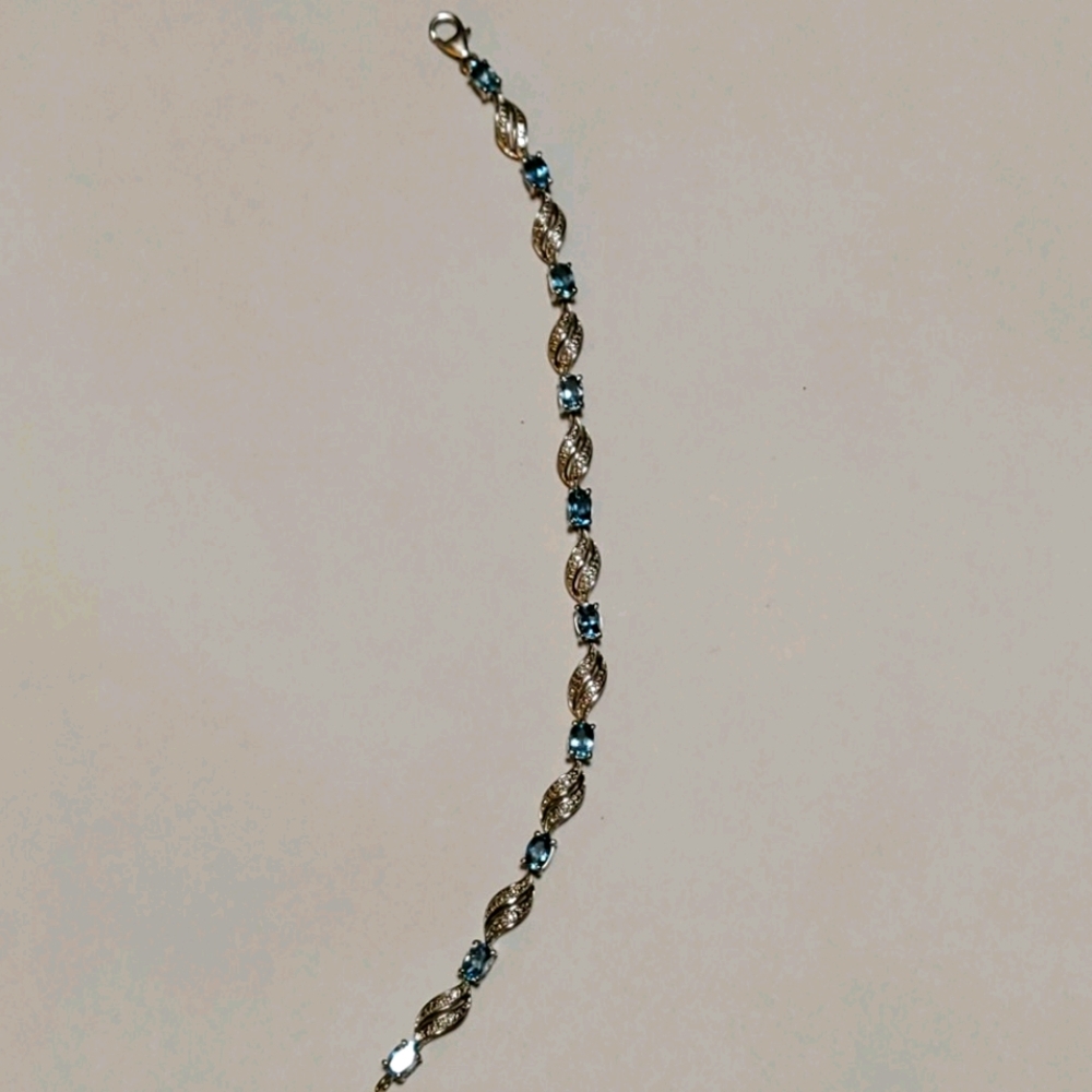 Blue Topas bracelet 7.5 Sterling silver